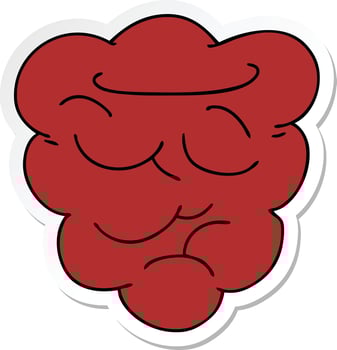 sticker of a quirky hand drawn cartoon raspberry vector