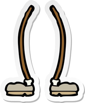 sticker of a cartoon legs vector