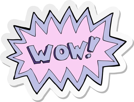 sticker of a cartoon wow explosion vector