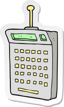 sticker of a cartoon science equipment vector