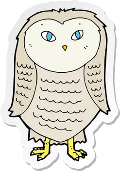 sticker of a cartoon owl vector