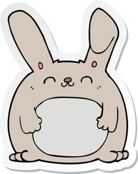 sticker of a cartoon rabbit vector