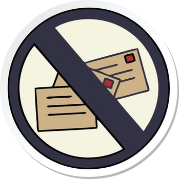 sticker of a cute cartoon no post sign vector