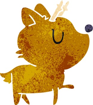 retro cartoon of  kawaii cute deer vector