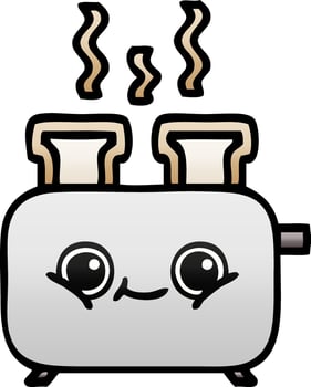 gradient shaded cartoon of a toaster vector