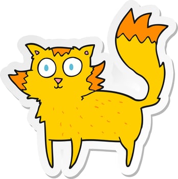 sticker of a cartoon cat vector