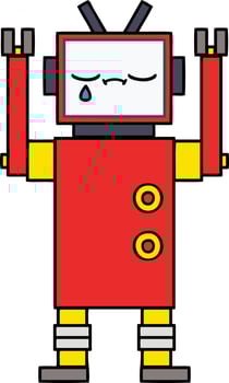 cute cartoon robot vector