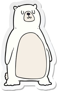 sticker of a cartoon polar bear vector