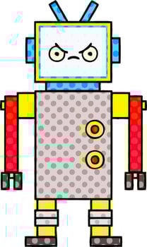 comic book style cartoon robot vector