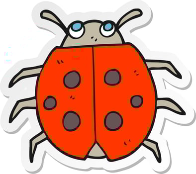 sticker of a cartoon ladybug vector