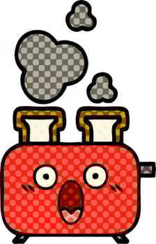 comic book style cartoon of a toaster vector