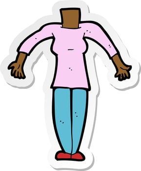 sticker of a cartoon female body vector