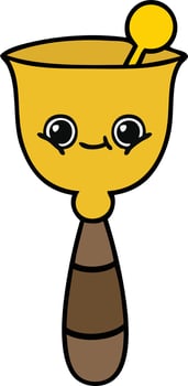 cute cartoon school bell vector