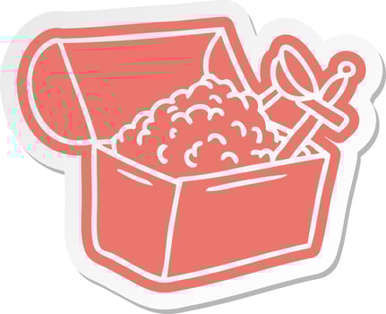 cartoon sticker of a treasure chest vector