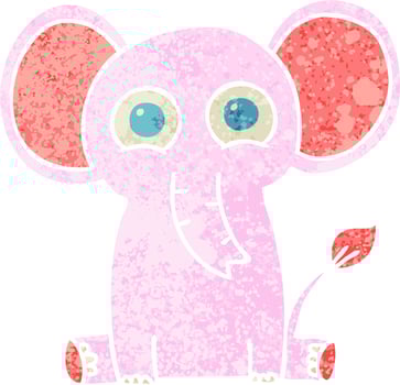 quirky retro illustration style cartoon elephant vector