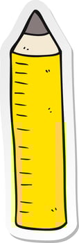 sticker of a cartoon pencil vector