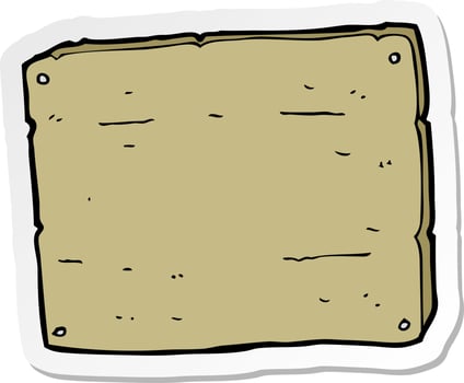 sticker of a cartoon wooden board vector