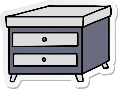 sticker cartoon doodle of a bedside table vector