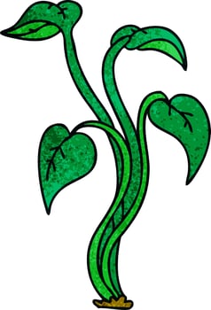 quirky hand drawn cartoon plant vector