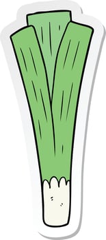 sticker of a cartoon leek vector