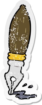 distressed sticker of a cartoon pen vector