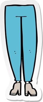 sticker of a cartoon female legs vector