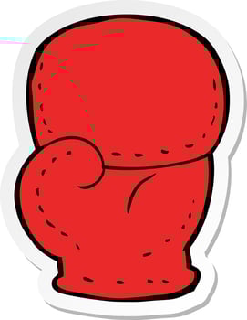 sticker of a cartoon boxing glove vector