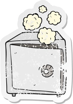 retro distressed sticker of a cartoon safe vector