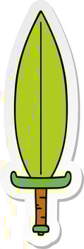 sticker cartoon doodle of a magic leaf knife vector