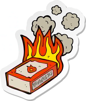 sticker of a cartoon pack of matches vector