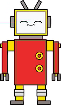 cute cartoon robot vector