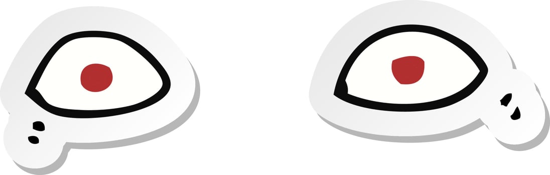 sticker of a cartoon eyes vector