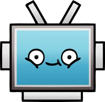 gradient shaded cartoon robot head vector