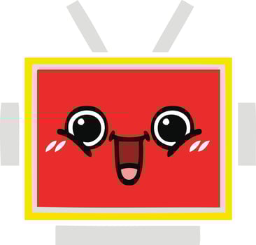 flat color retro cartoon robot head vector