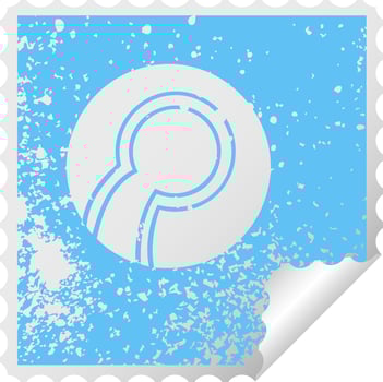 distressed square peeling sticker symbol bowl ball vector
