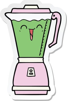sticker of a cartoon food processor vector