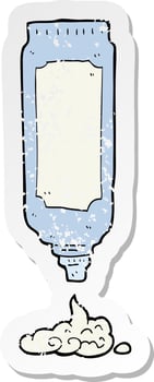 retro distressed sticker of a cartoon lotion vector