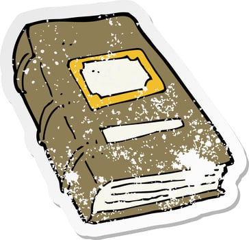 retro distressed sticker of a cartoon old book vector