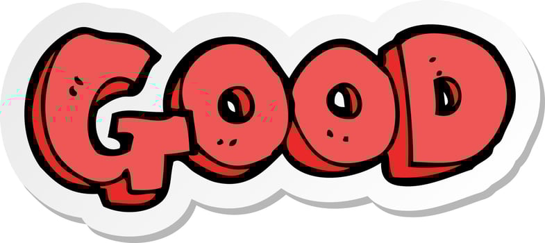 sticker of a cartoon good sign vector