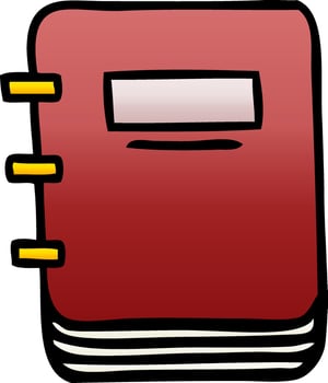 gradient shaded cartoon note book vector