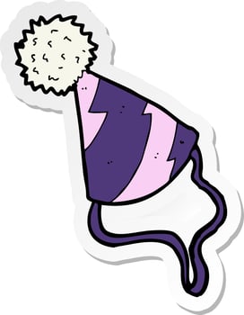 sticker of a cartoon party hat vector