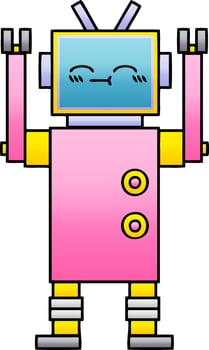 gradient shaded cartoon robot vector
