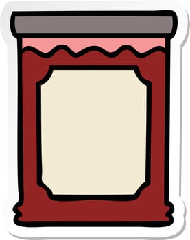 sticker of a quirky hand drawn cartoon blueberry jam vector