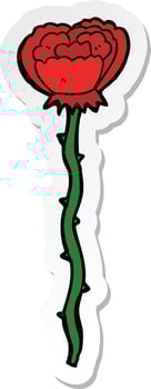 sticker of a cartoon flower vector
