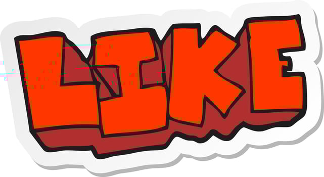sticker of a cartoon word like vector
