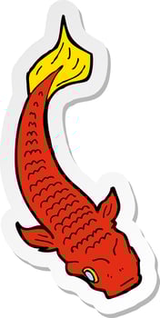 sticker of a cartoon fish vector