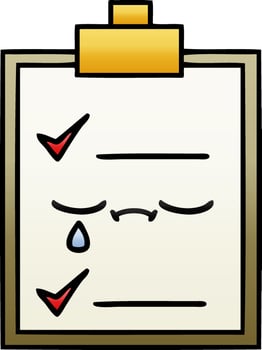 gradient shaded cartoon check list vector