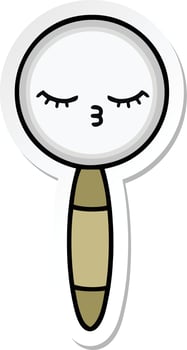 sticker of a cute cartoon magnifying glass vector