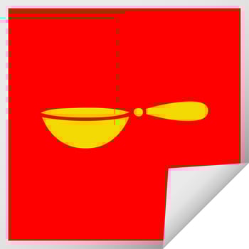 square peeling sticker cartoon measuring spoon vector