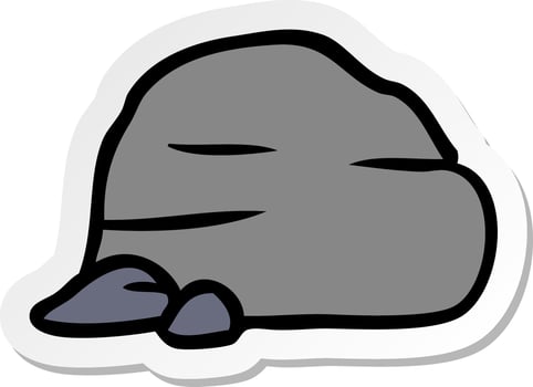 sticker cartoon doodle of stone and pebbles vector